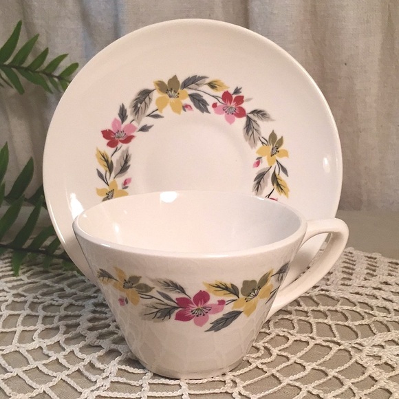 Vintage Other - Vintage Floral Teacup And Saucer Set